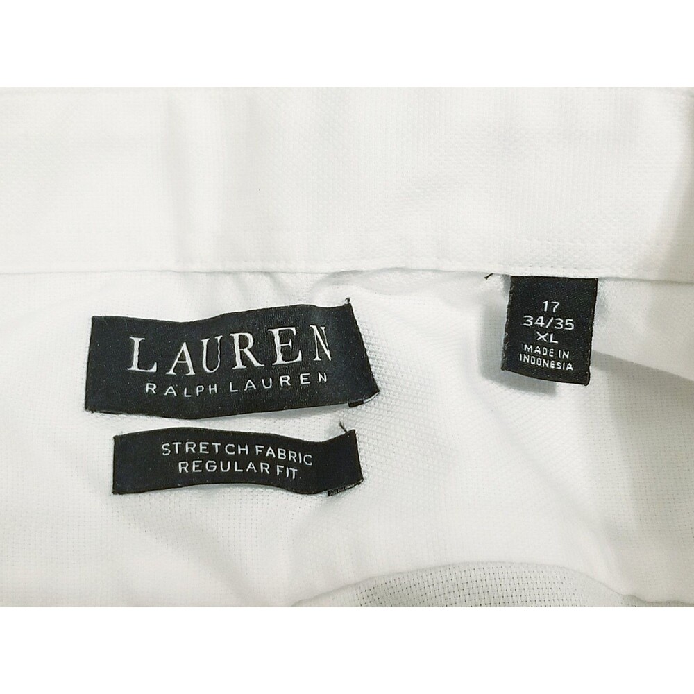 Ralph Lauren Black Label Shirt Men's Size XL White Stretch 17 Neck 34/35 Sleeve - Picture 4 of 4